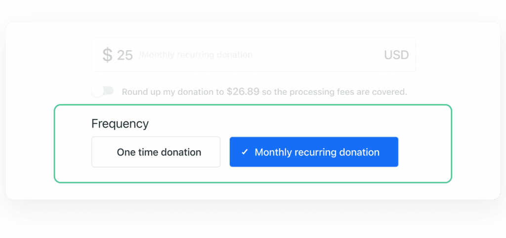 Recurring donation widget