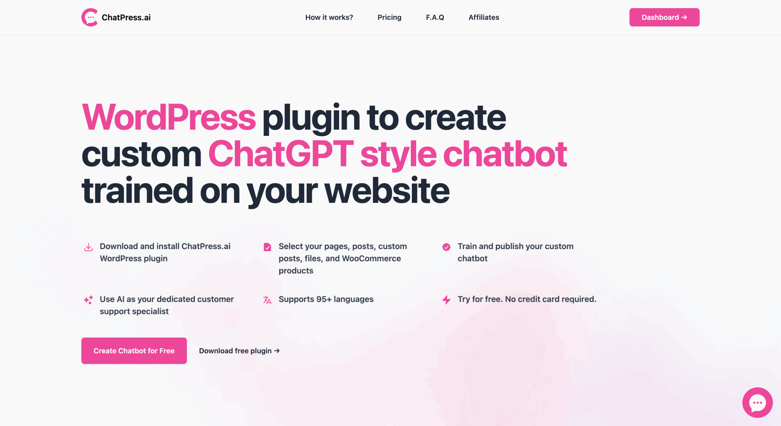 Chatpress.ai website homepage screenshot